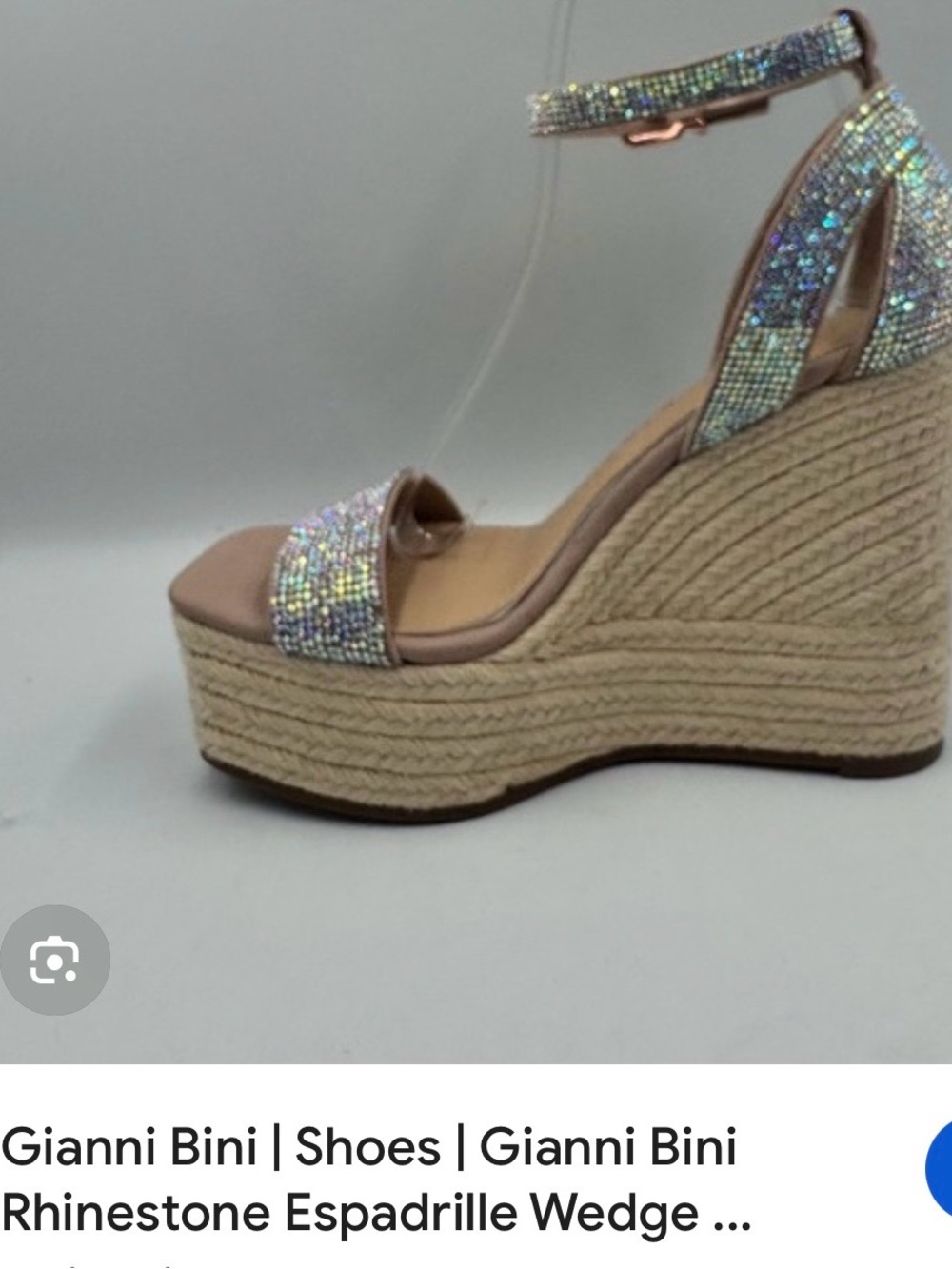 Gianni Bini Iridescent Rhinestone Espadrille Wedges